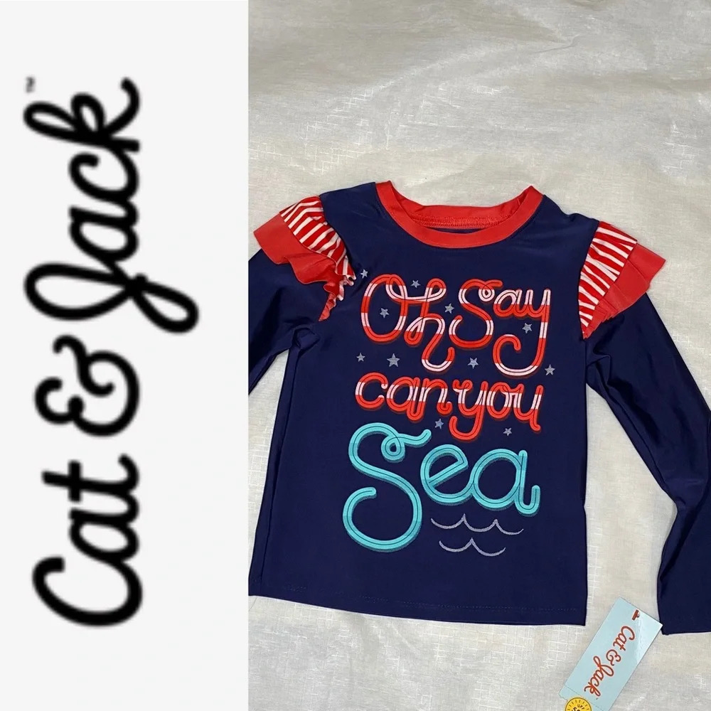 Cat & Jack Sz 4T Swim Long Sleeve Shirt